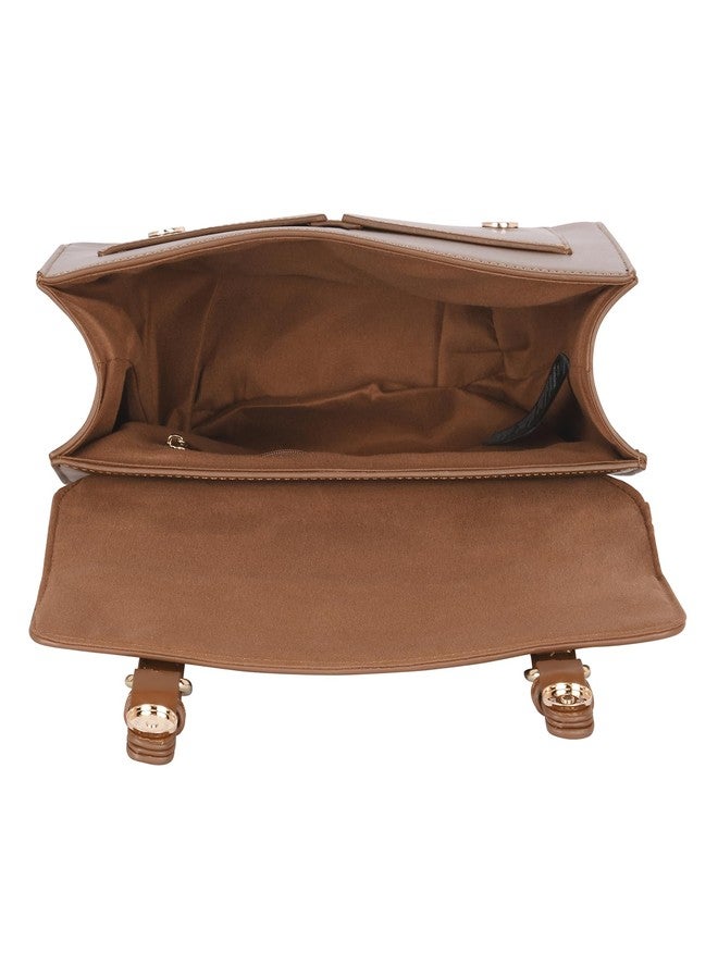 أكسيسورايز حقيبة يد روكي البنية من أكسسورايز لندن للنساء | حقائب يد بمقابض وحقائب كتف للنساء للاستخدام في المكتب | الجامعة | السفر - Image 4